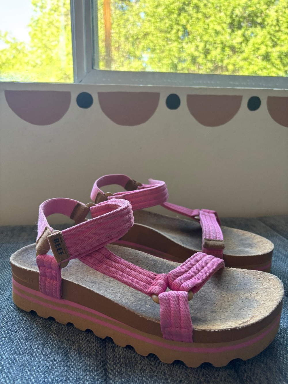 Hot Pink Platform Reef Sandals